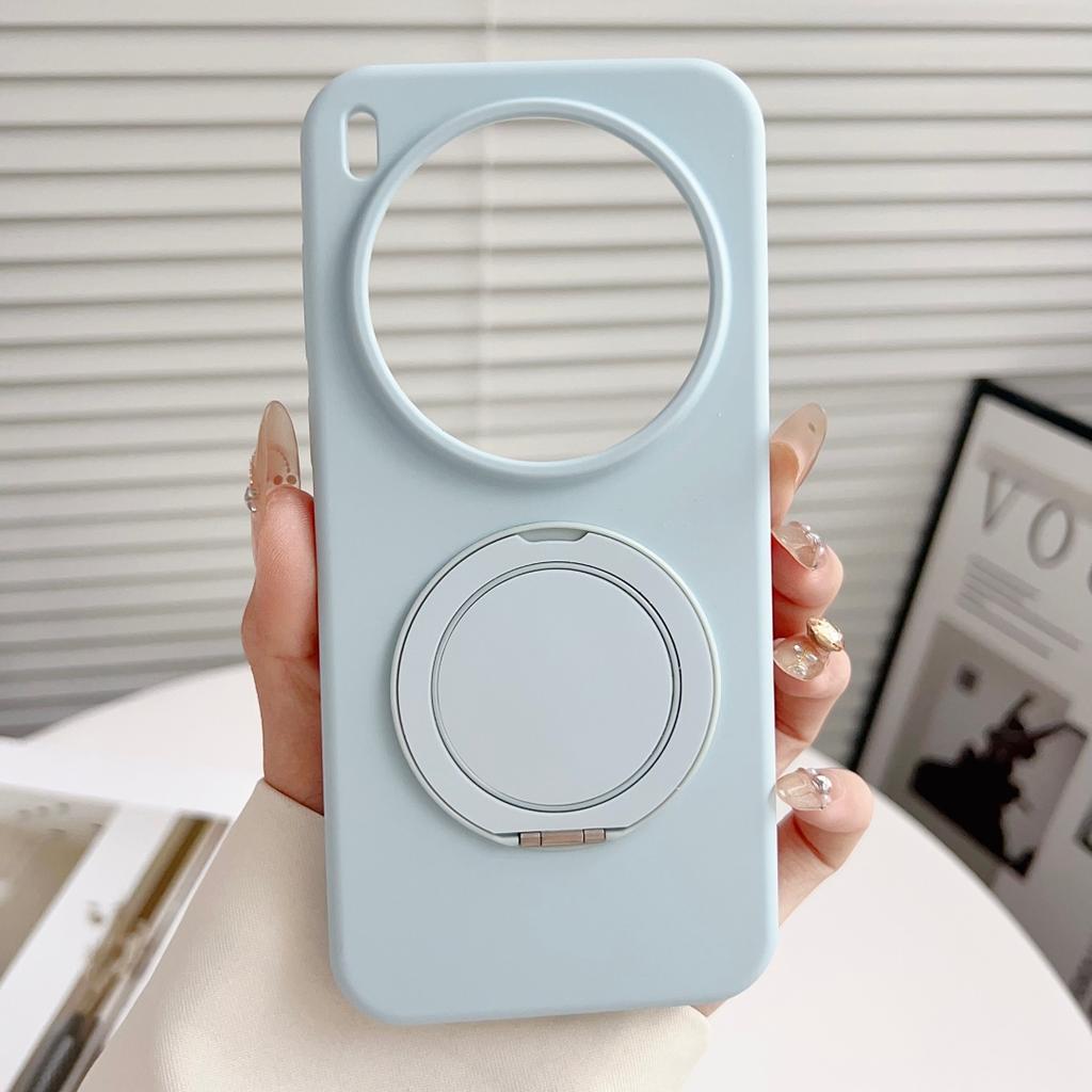 Liquid Silicone Soft Case For Vivo x300 and X300 Pro Magnetic Suction Baby Skin Touch Anti-Fingerprint 360° Rotation Stand Cover