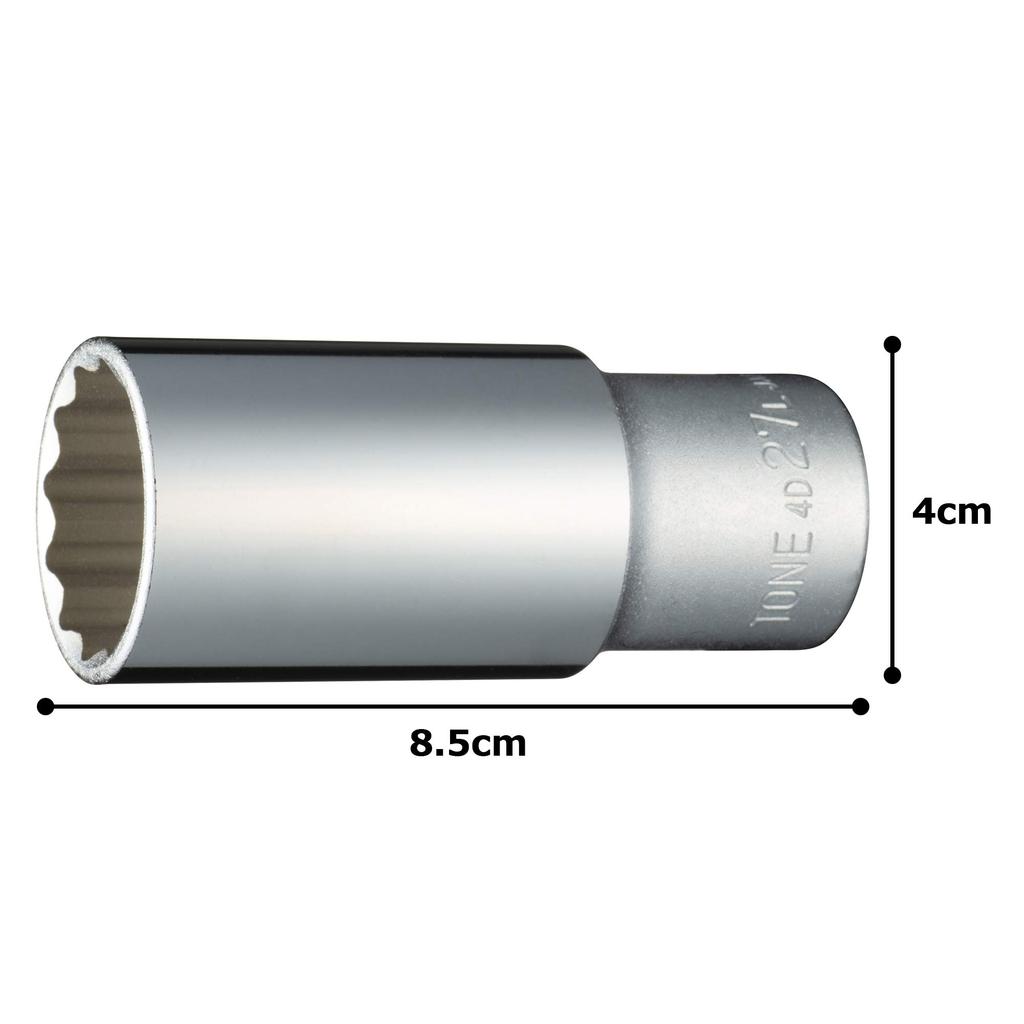 TONE Deep Socket Drive Angle Width across Flats 27mm (12 Square) HP4D-27L 12.7mm (1/2")