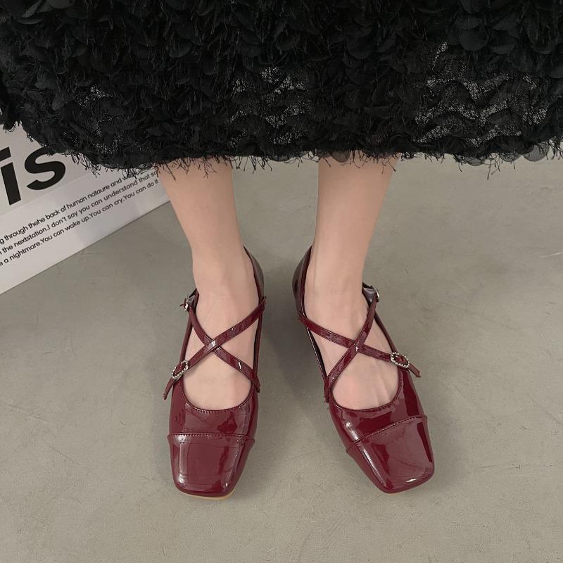 

Fashion New Mary Jane Shoes for Women Retro Medium Heeled Women s Single Shoes Soft and Comfortable Red Ballet Shoes Zapatos De Mujer 35