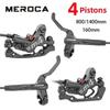 Freni Meroca 4 Pistoni Freni Idraulici Freni per Bicicletta Mtb Pinza Rotor 160mm Set Bicicletta da Montagna 800/1400mm per E4 ZEE M420