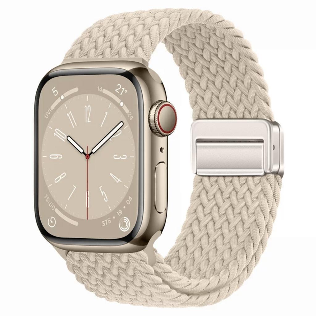 Geflochtenes Solo Loop-Armband aus Nylon für Apple Watch Band Ultra2 49 mm 9 8 7 41 mm Metall-Magnetarmband 45 mm 6 5 4 SE 44 mm verstellbarer elastischer iWatch-Gurt