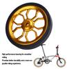 Folding Bike Easy Wheel Aluminum Alloy Easy Wheel Smooth Rolling Lightweight Enhanced Stability Polished for Pedestrian Street