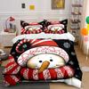 Christmas Snowman with Stripes Bedding Duvet Cover Set Duvet Cover Pillowcases  (1*Duvet Cover 2*Pillowcases, Without Duvet Insert)