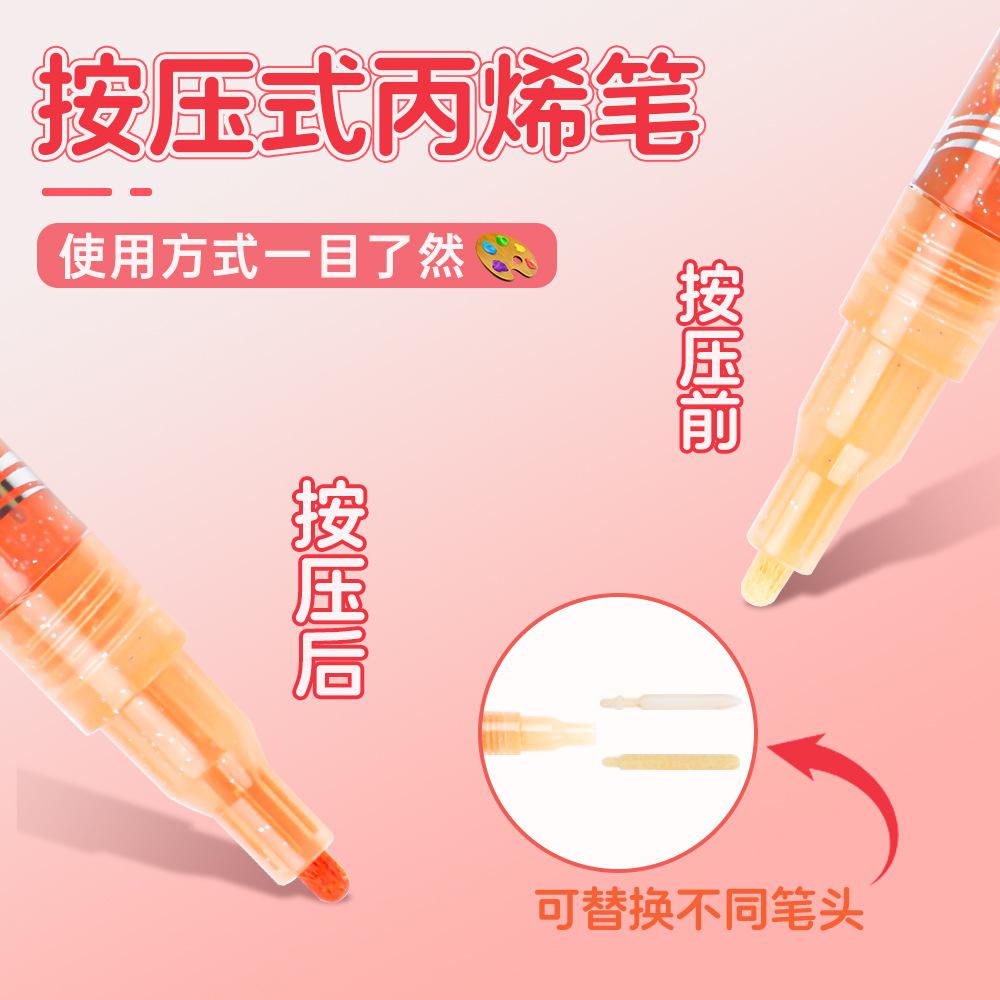 Flash Acrylic Marker Fiber Pen Tip Hand Account Handmade Paintbrush Painting Art Graffiti Large Capacity