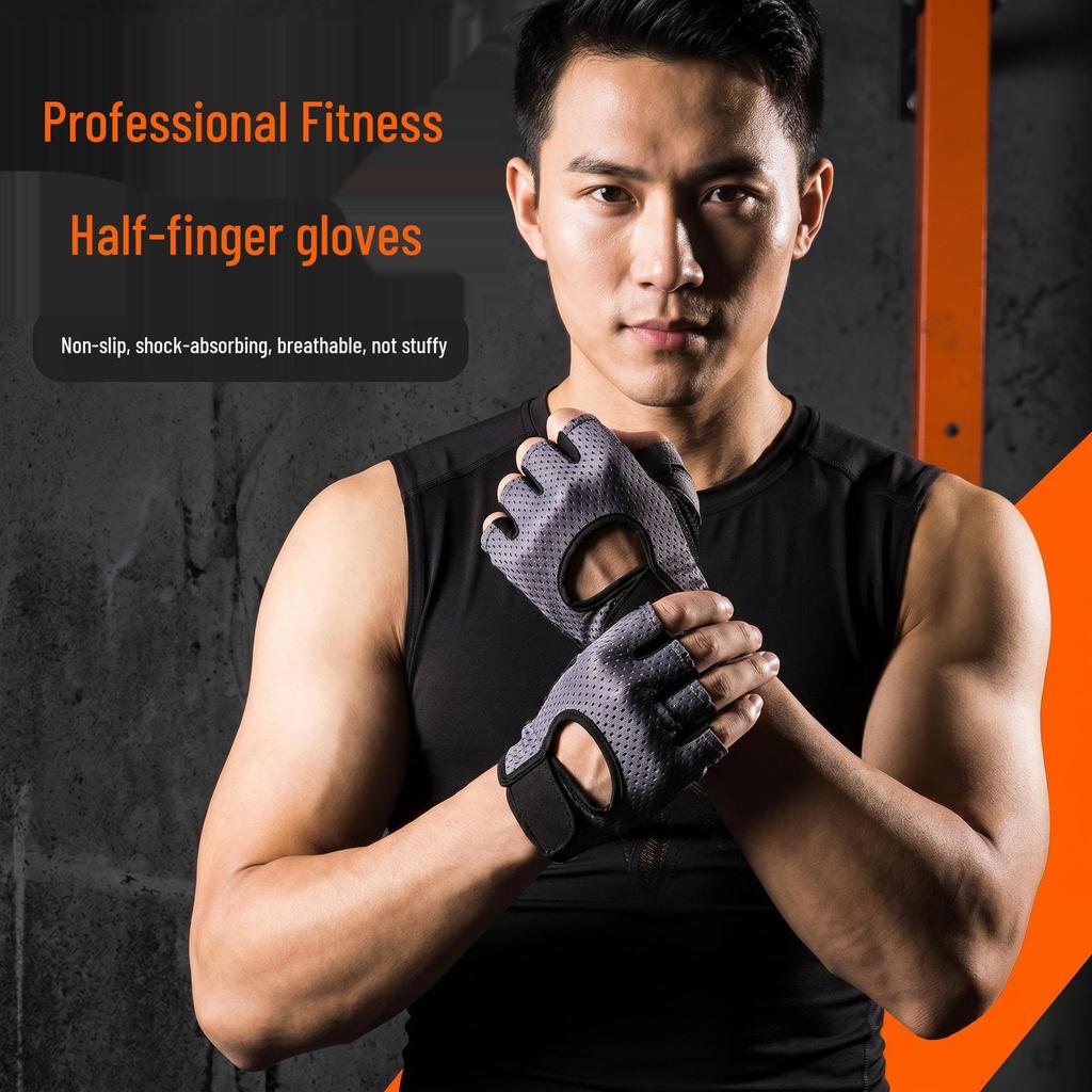 Unisex Non-Slip Half-Finger Workout Gloves - Ideal for Pull-ups, Cycling, and Preventing Calluses