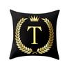 Pillow Cover Black and Gold Letter Pillowcase Sofa Cushion Cover Home Decor