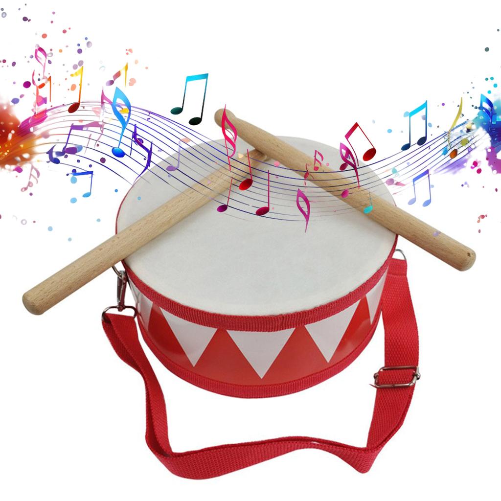 Cartoon Children Drum Toy Kids Wood Drum Toy Educational Musical Toy Childrens Percussion Instrument Double Sided Drum