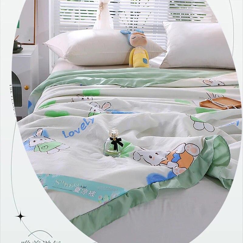 Summer Quilts Thin Air Confitioning Comforter Skin-friendly Home Office Nap Thin Blanket Quilted Bedspreads for Adults Kids