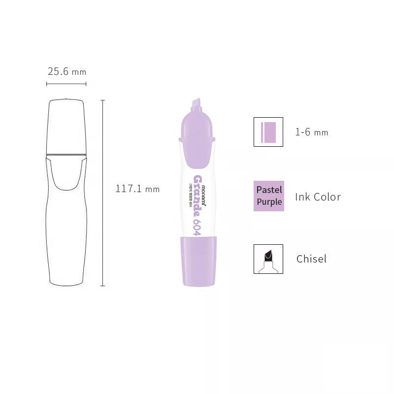 Monami Grange Highlighter 604: Soft, Quick-Dry Fluorescent Marker 6025