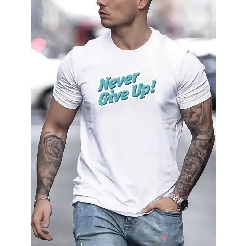 European Sizes Fashion Casual Men'S Letter Print T-Shirt