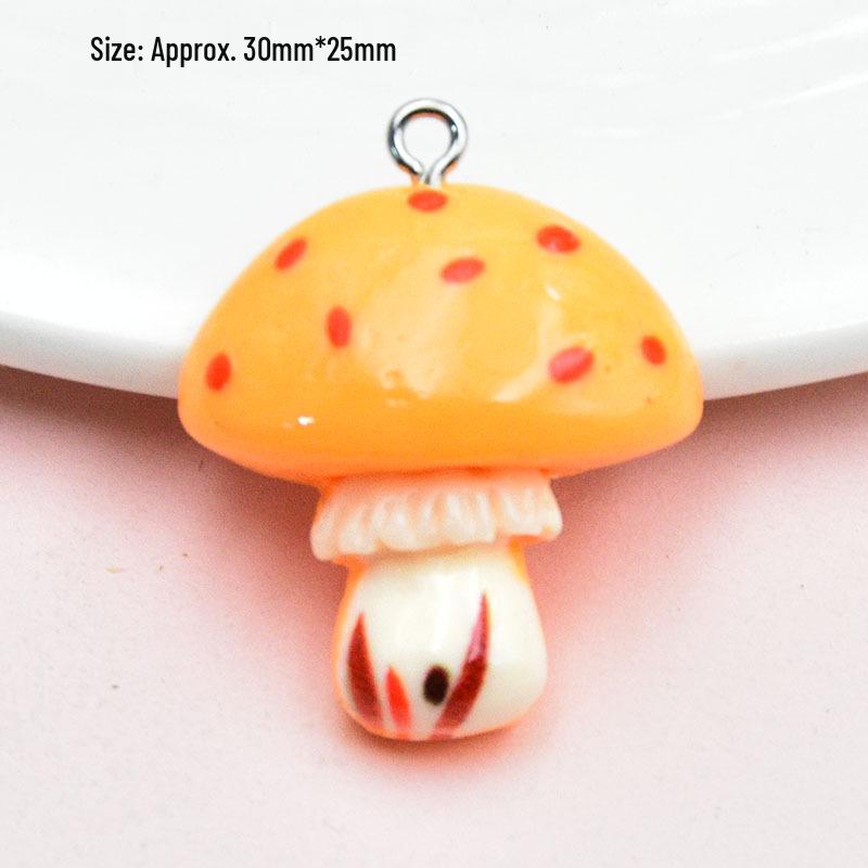 Resin Cartoon Mushroom & Red Umbrella Bag Charm DIY Jewelry Accessory