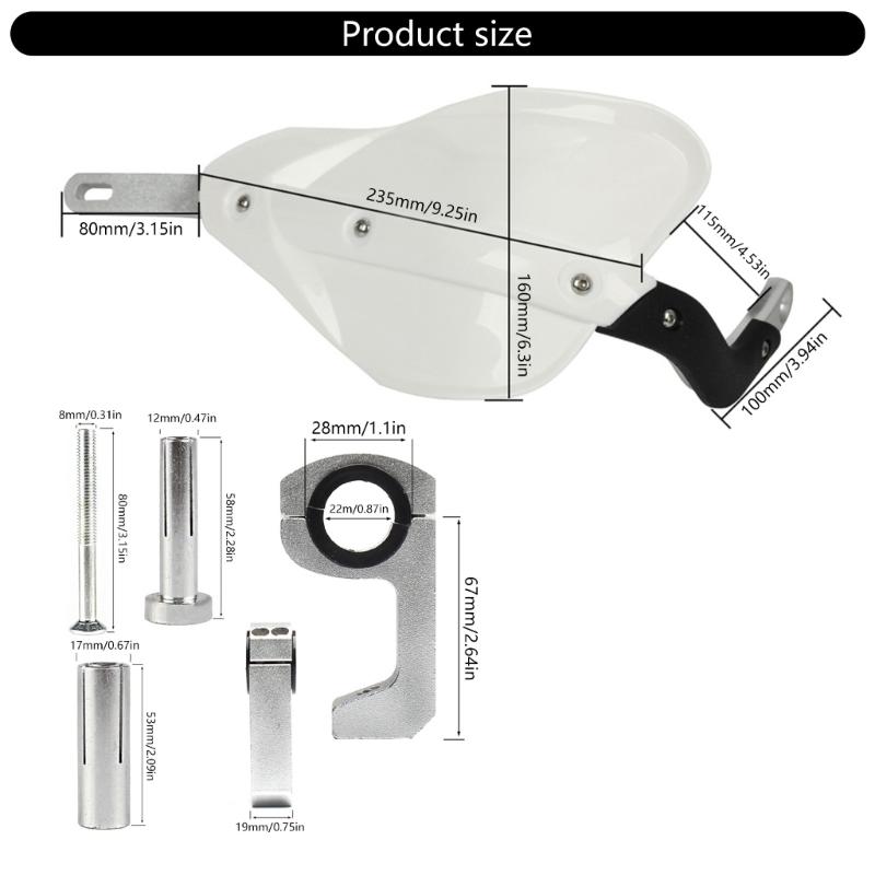 Adjustable Motorcycle Hand Guards Deflectors Covers, High Strength, Weatherproof, for Long Distance Riders Daily Commute