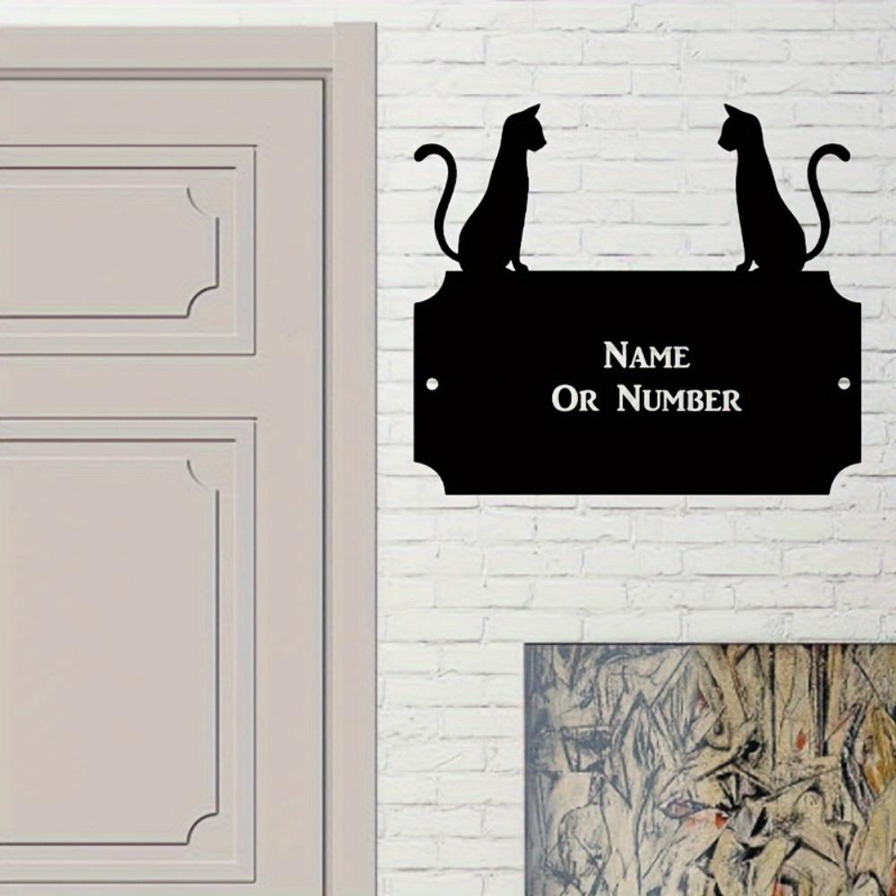 1 Stück personalisiertes Katzen-Metallschild Hausnummernschild Innen Außen Tür Garten Rasen Dekoration