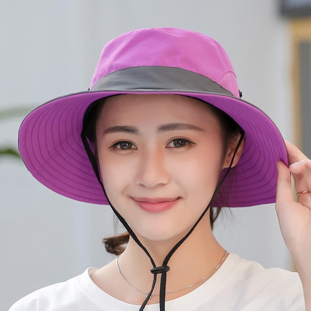 10PCS/LOT Parent-child Fishing Hat Outdoor Activity UV Protection UPF 50 Sun Hat Bucket Hat Womens Panama Hat Wide Brim Bob Hiking Hat