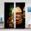 Delicious Steak Beef Food Tulle Curtains for Living Room Bedroom Decoration Modern Chiffon Sheer Voile Kitchen Window Curtain