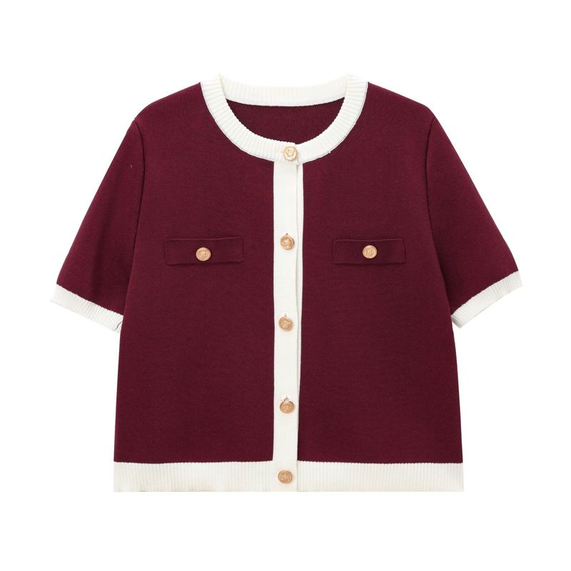 Kaslead New Arrival Women's Clothing Fashion Style Fashion All-Match Casual Short Sleeve Knitting Outwear 1822006