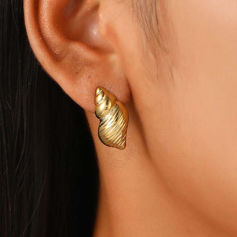

Stainless Steel Gold Color Geometric Stud Earrings for Women Vintage Irregular Waterdrop Personality Earring Zircon Accessories