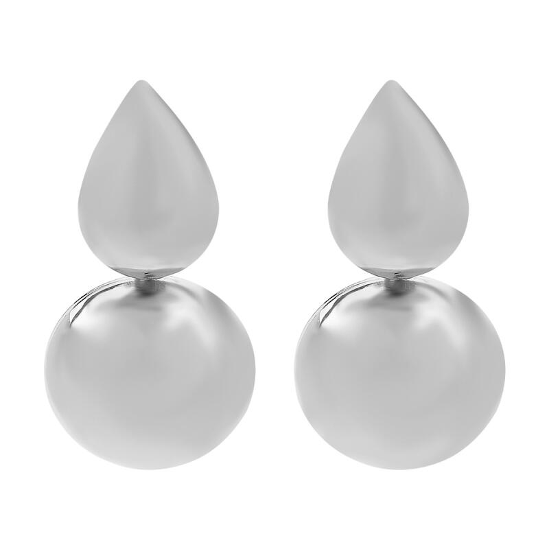 2026 New Vintage Glossy Waterdrop Shaped Stud Earrings for Women Ladies Simplicity Oval Metal Earrings Party Jewelry Accessories