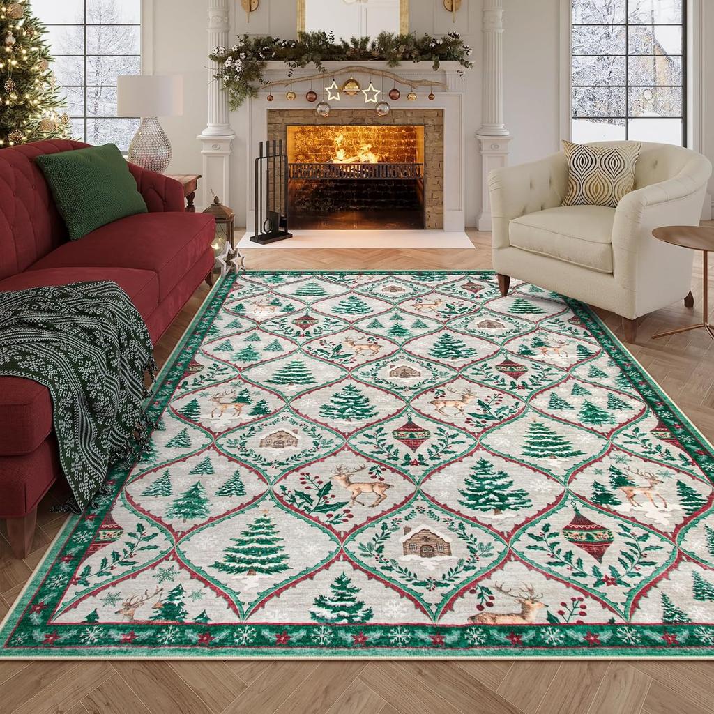 Teppich der Forest-Serie für Wohnzimmer, widerstandsfähig, pflegeleicht, Couchtischmatte, Schlafzimmer, Nachttisch