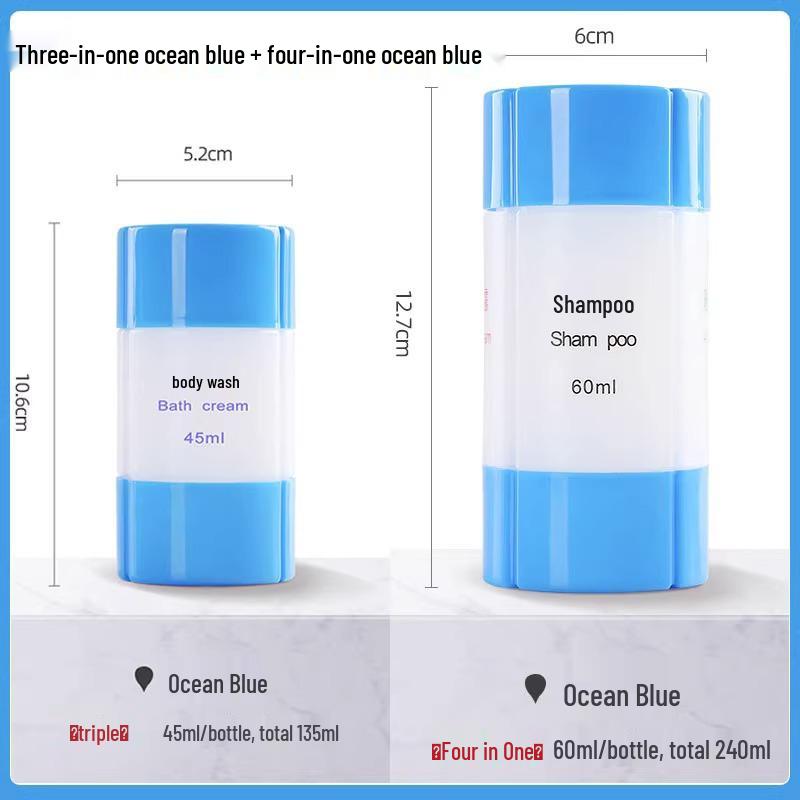 Travel Bottle 4-in-1 Set: Portable Large-Mouth Dispenser for Toiletries and Makeup