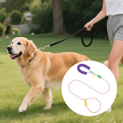 Guia de Laço para Cães Resistente com Alça Acolchoada Clipe Anti-Embaraço Corda de Treinamento Ajustável Sem Puxar para Cães Médios e Grandes
