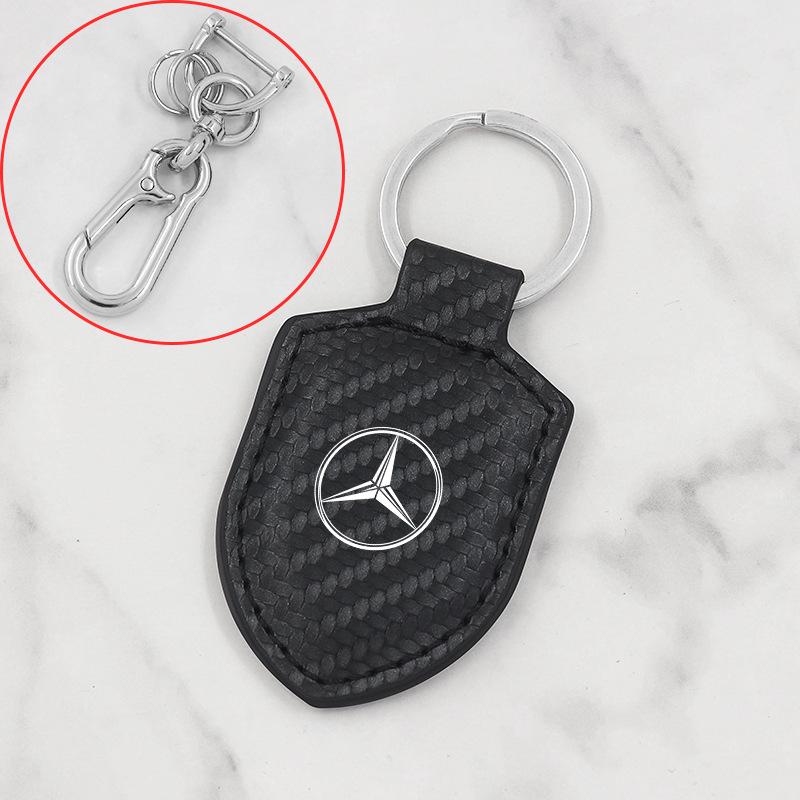 Sleek Carbon Fiber Leather Keychain for Mercedes-Benz V-Class V300L & Vito V260