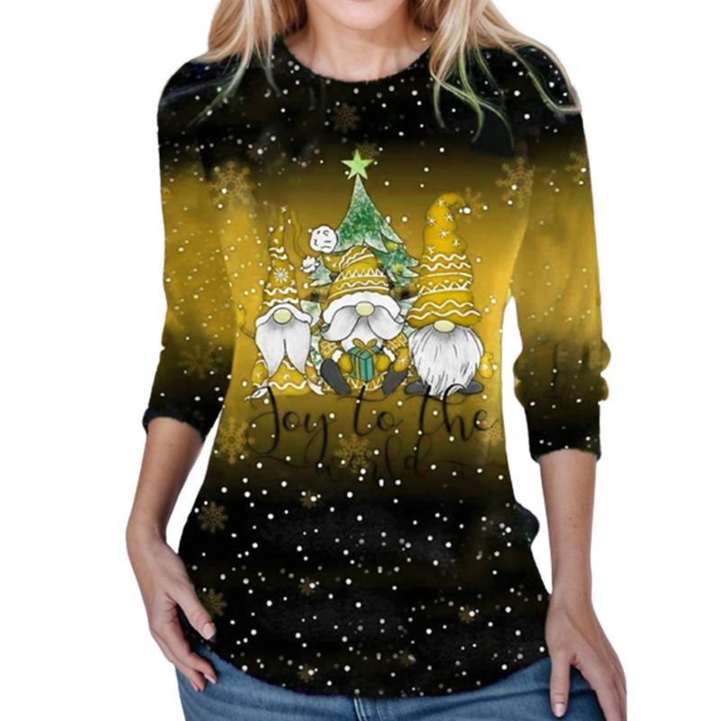 Топы для женщин с 3D синим принтом снеговика — фото 5