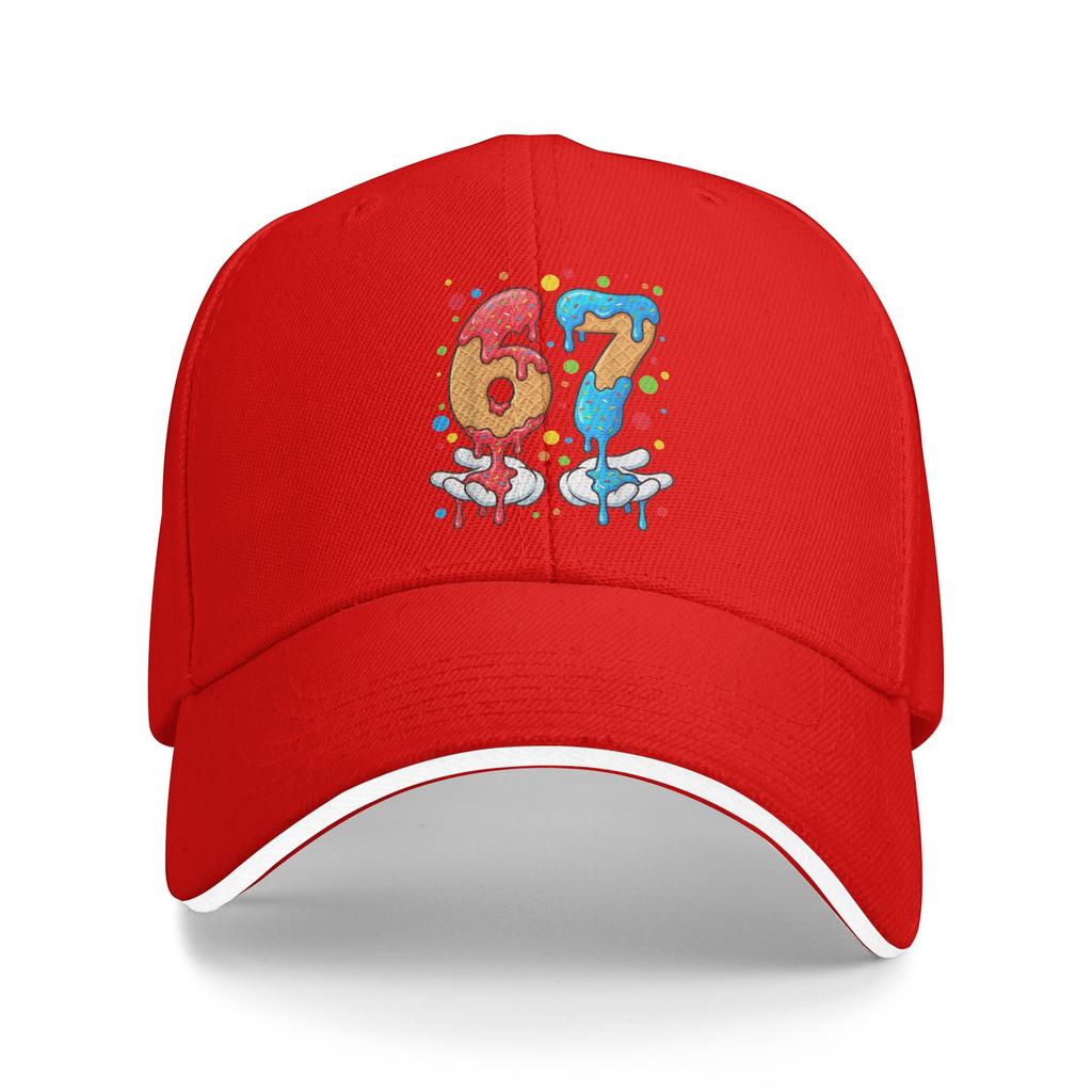 Spotty Dots Dripping Ice Cream In Need Six Seven Meme Casual Baseball Cap Hunting Camping Trucker Hat Summer Men Baseball Caps
