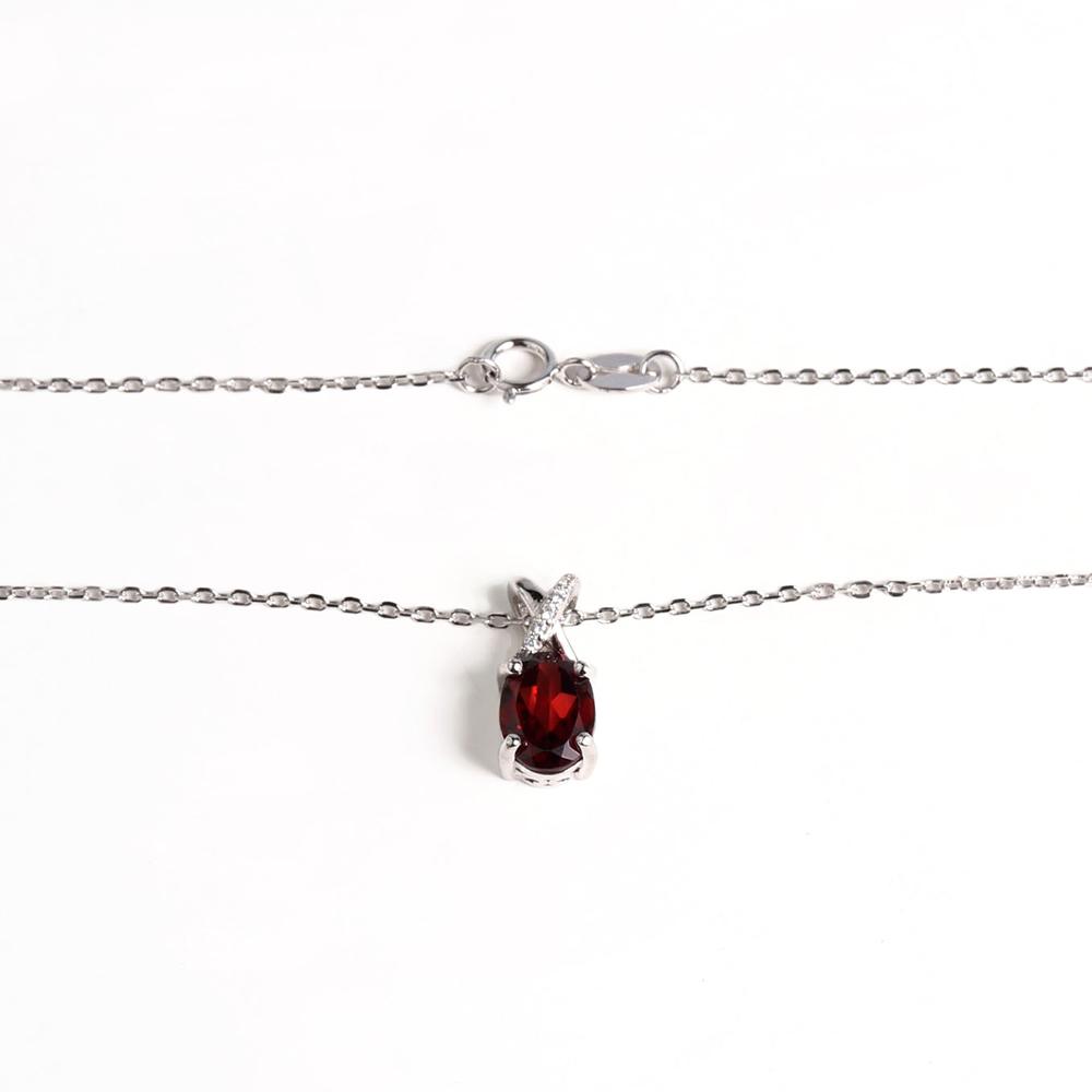 Elegant and Noble S925 Silver Pendant Necklace Natural Garnet Gemstone Fine Jewelry for Women's Anniversary and Engagement Gifts