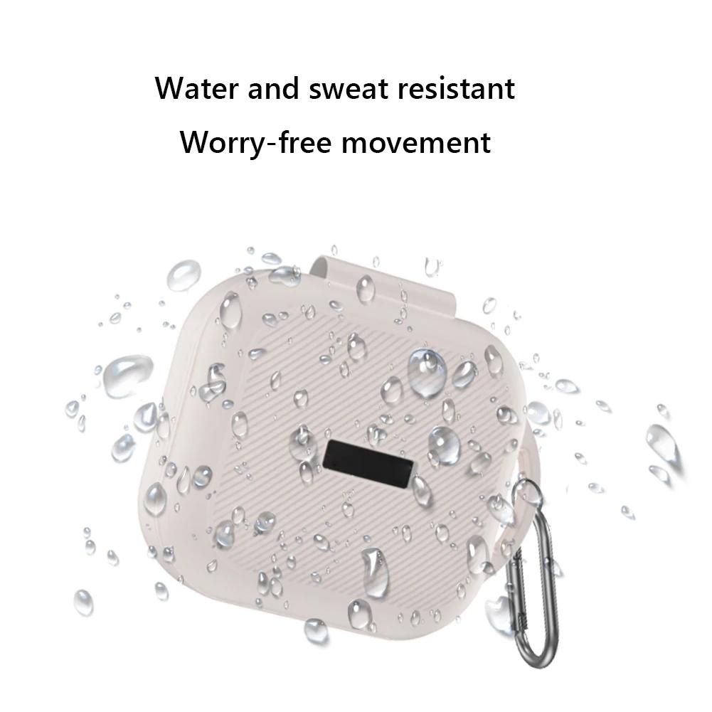 Silicone Case Anti-Scratch Full-Body Protective Skin Cover with Carabiner for TOZO OpenEgo True Wireless Open-Ear Earbuds