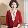 Stylish Spring/Autumn Knit Sweater: Faux Two-Piece Design for Middle-Aged Women