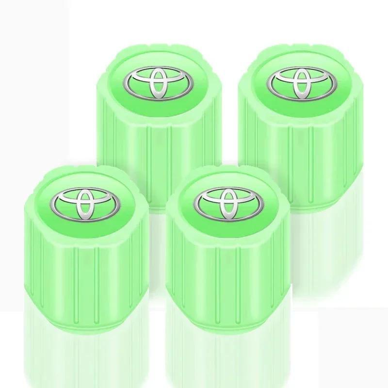 Luminous Car Tire Valve Caps Fluorescent Motorcycle Wheel Tyre For Toyota GR TRD Chr Corolla Yaris Rav4 E150 E120 Land Cruiser 200