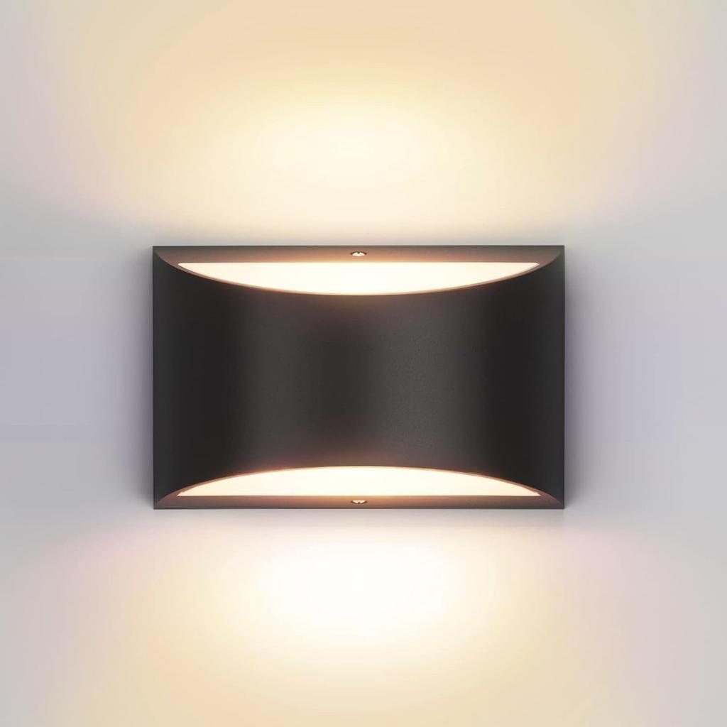 Modern Wall Sconces,Black Indoor Wall Light 10W Aluminum LED Wall Sconce Up and Down Wall Mount Light for Indoor Outdoor Home Theater, Staircase