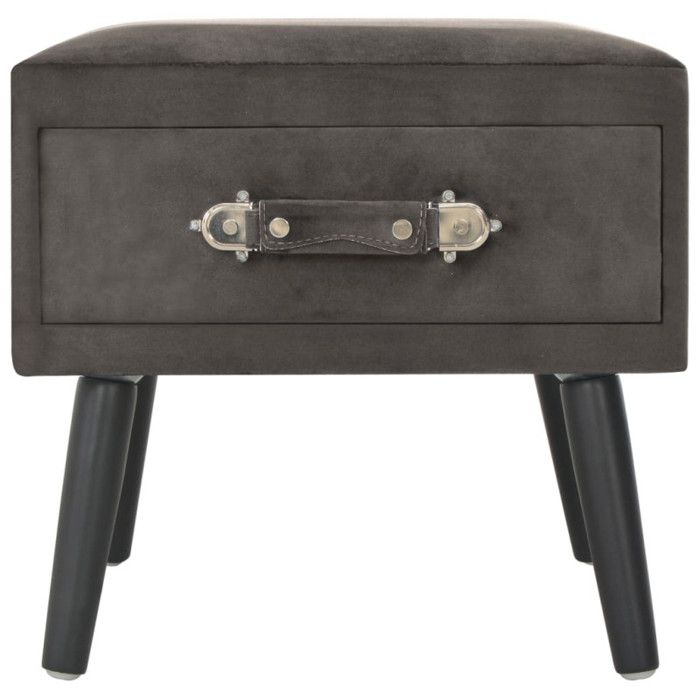 Table de chevet - vidaXL - Gris - 40x35x40 cm - Velours