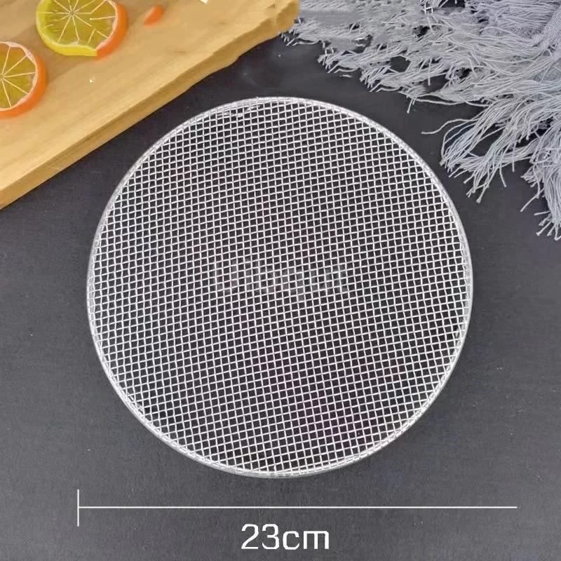 New Semi -Circular/Round Tempura Frying Sushi Bbq Net Durable Stainless Steel Drying Net Japanese Style Portable Barbecue Net