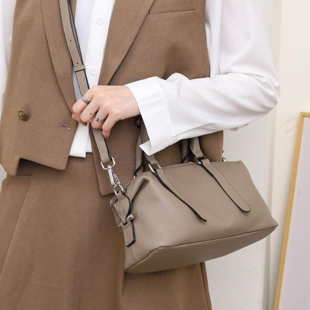 Cowhide Bag Crossbody Cross Shell Bag Popular Fashion Niche Women Single Shoulder Practical Soft Handbag