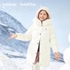 Balabala Girls' Hooded Mid-Length Down Jacket
