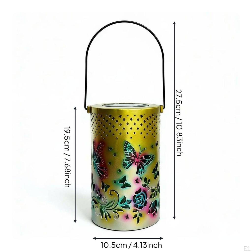 SunPowered Butterfly Projection Lantern Weather Resistant Hollow Ornamental Light