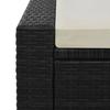 VidaXL Chaise longue double Résine tressée Noir