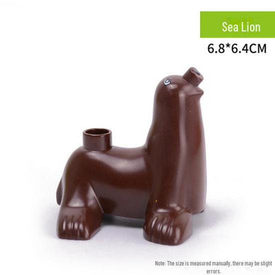 Lego-Compatible Large Animal Accessories Building Blocks for Kids' Prairie, Ocean, Jungle Simulations, Ages 3+