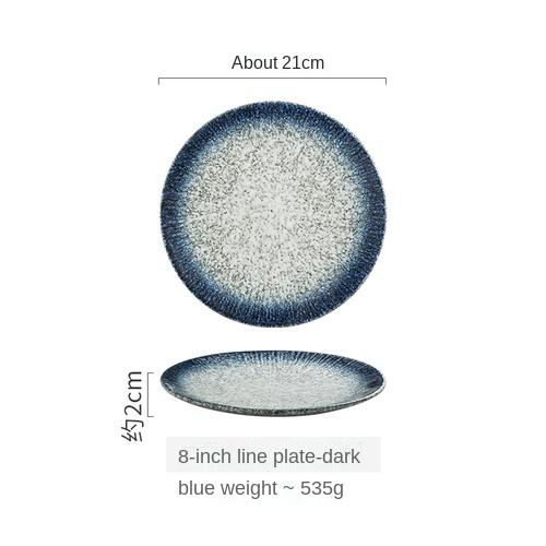 Japanese-style Tableware Ceramic Plate Breakfast Plate Sushi Flat Plate Home Creative Steak Plate Western Dinner Plate Set Plate