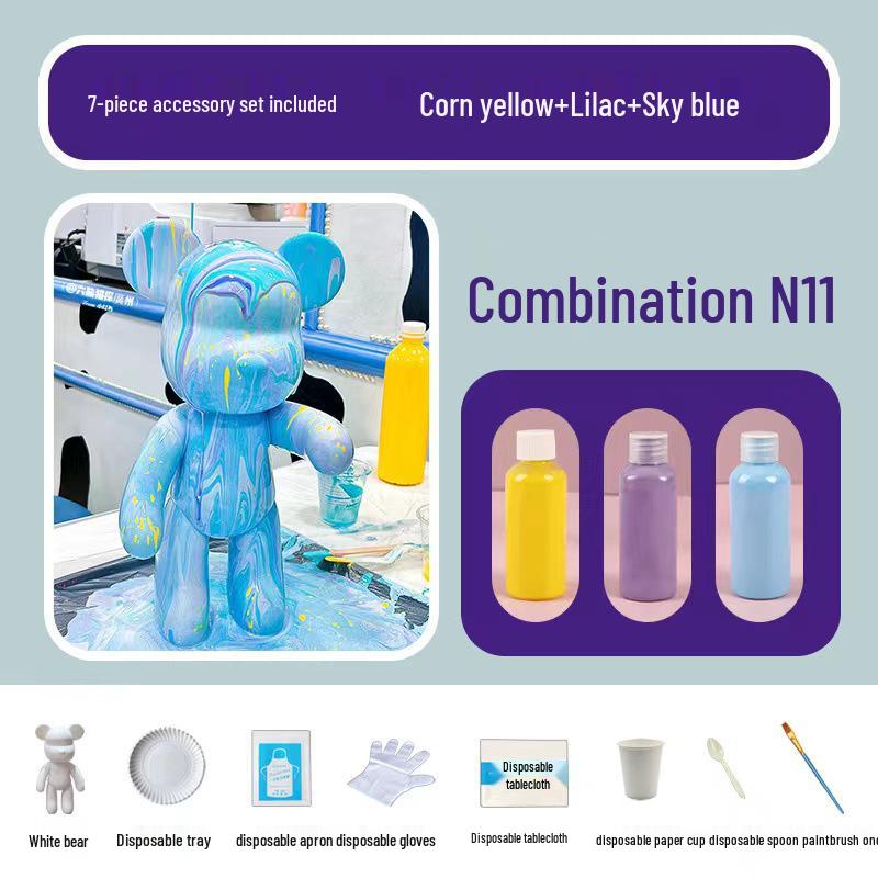 Children's DIY Fluid Bear Vinyl Doll Painting Set