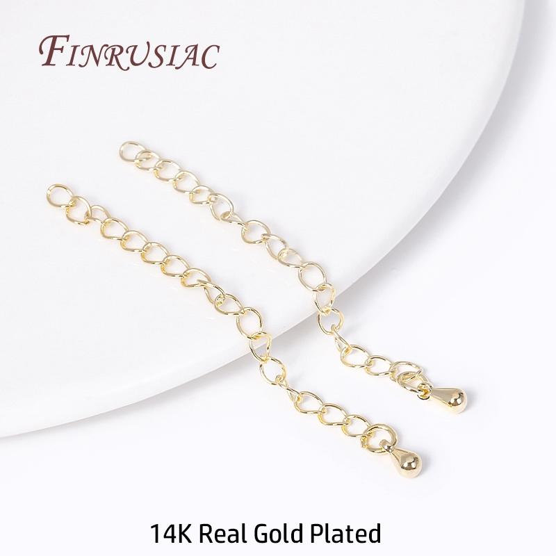 Brass Metal Extension Chain Connectors For DIY Necklace Bracelet Jewelry Making Findings 18K Gold Plated Chain Extender with Tag