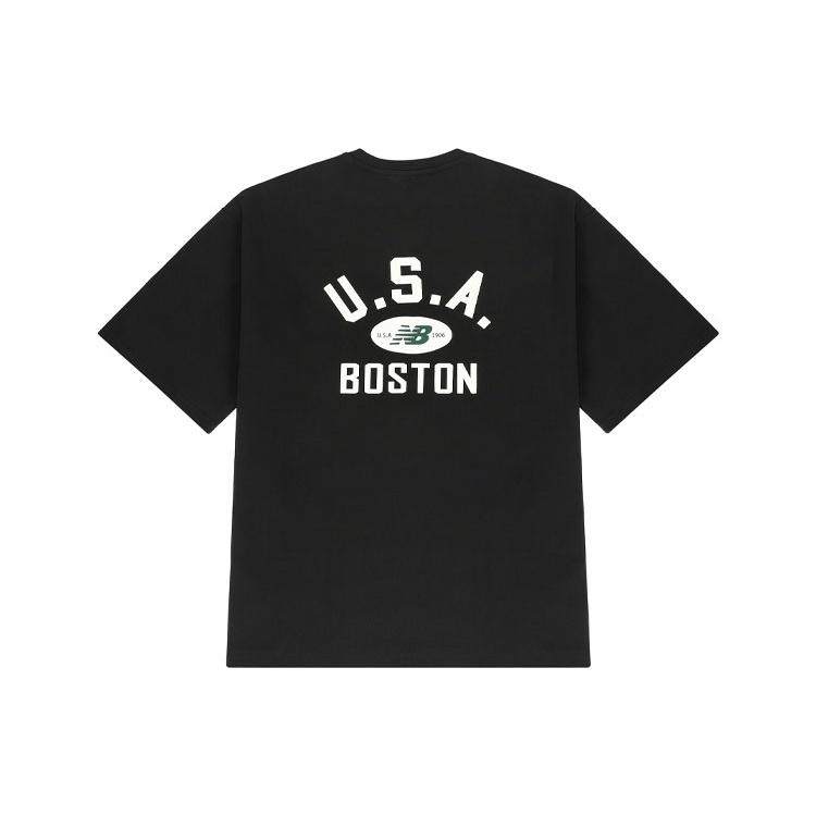 New Balance Boston Tee Asia Sizing 'Black White' Men's AMT22391-BK