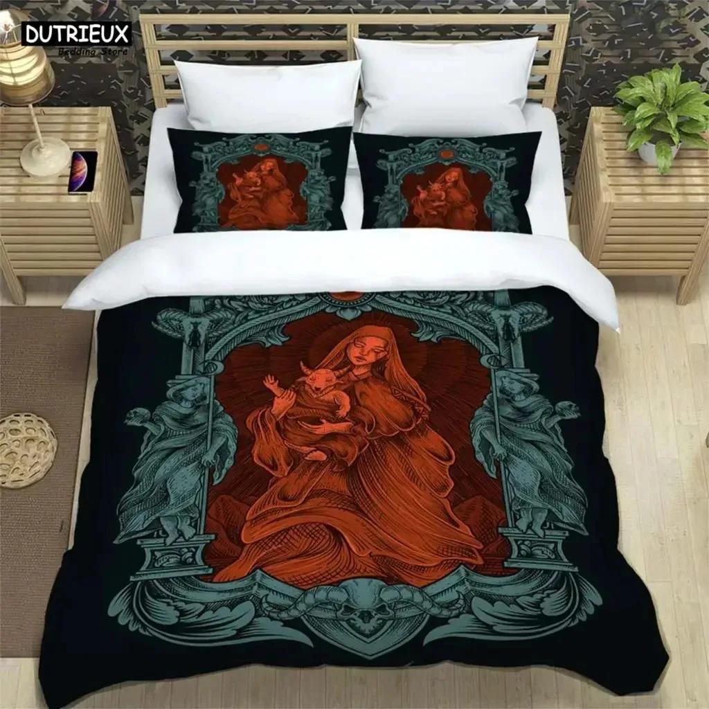 Medieval Dark Retro Digital Print Polyester Bedding Sets Boys Bed Linen Set For Teens Queen Bedding set Bed Comforter Set