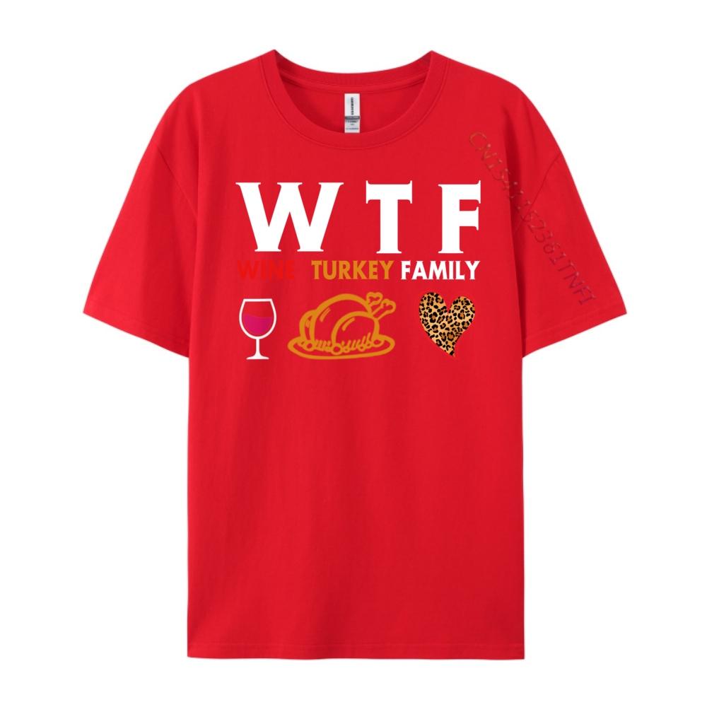 Смешные Wtf Вино Индейка Семья День Благодарения Мужские Графические Футболки Новый Год 2025 Алфавит Смешные Рубашки Для Мужчин Классический S