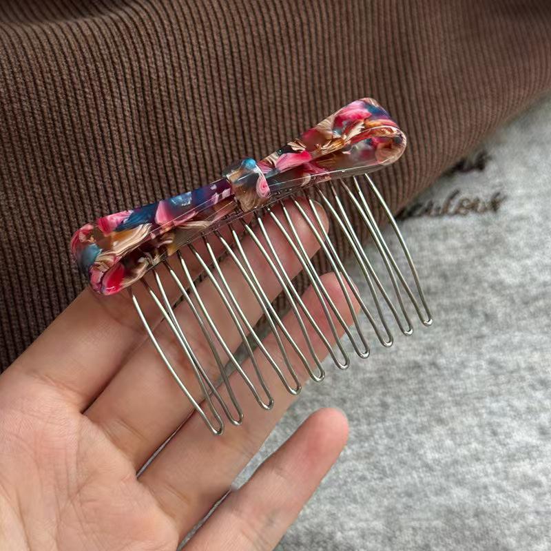 Elegant Japanese & Korean Style Acetate Bow Hair Comb for Women