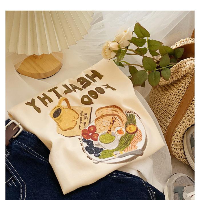 

2025 Shirt Tea Unique Chic Top Niche *** Front Shoulder Oil Painting T-Shirt Short Sleeve Women s Summer XXXL