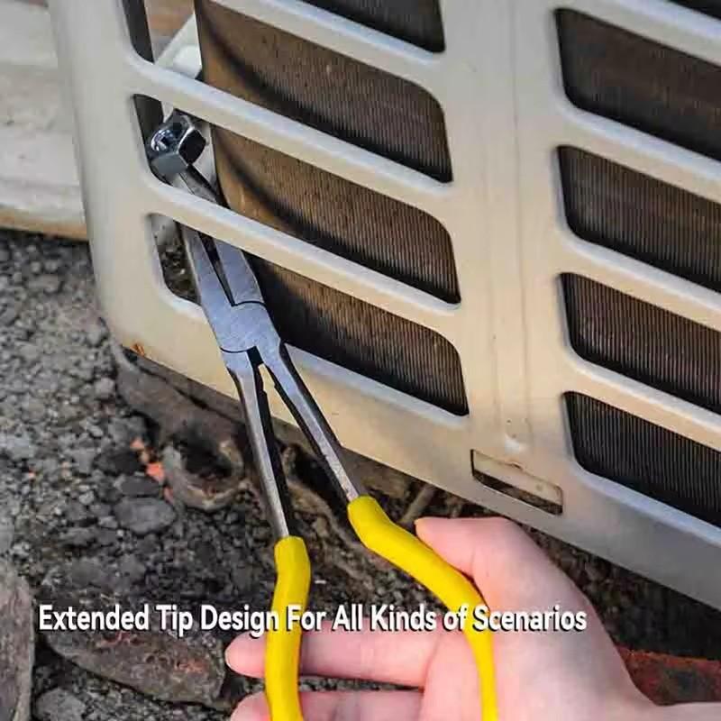11inch Extra Long Nose Pliers Straight Bent Tip Mechanic Equipment Hand Removal Tool Spanner Clips Auto Care Kit Car Accessories
