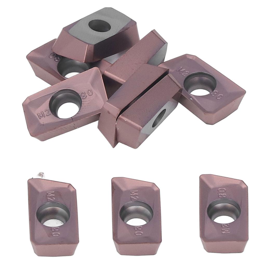 10 Pcs Lathe Turning Inserts Carbide Fast Cutting Speed CNC Milling Inserts with Multi Layer Coating(APMT1604PDERM2 )